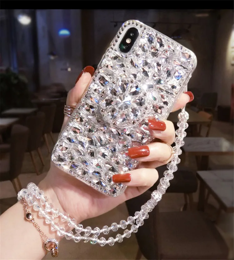 Роскошный Блестящий Алмазный чехол для Samsung S6 S7 S8 S9 S10 S20 S21 Plus Note 5 8 9 10 20 задняя