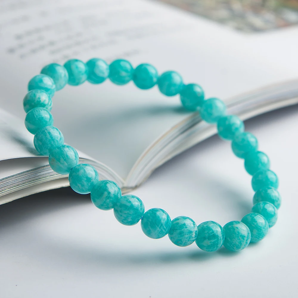 7 мм настоящие натуральные зеленые браслеты из амазонита Мозамбик женские и