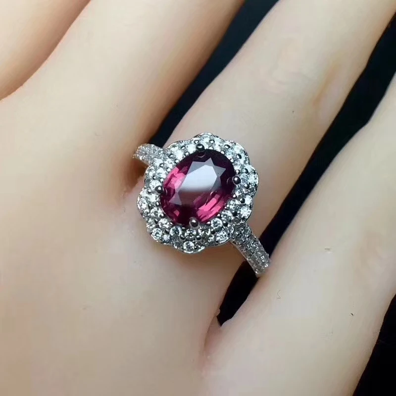 Натуральный пироп гранат кольца для женщин хорошие подарки 6x8 мм 1.8ct натуральный