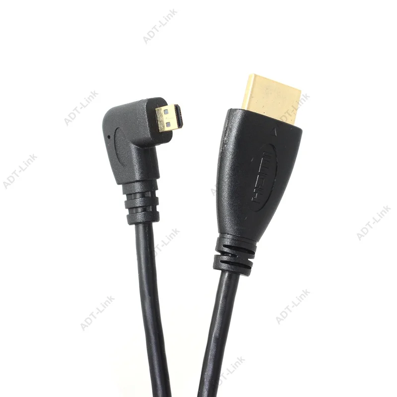 Прямой угол Micro HDMI совместимый пружинный гибкий кабель V1.4 DSLR 0 5 м/2 м от A типа до D