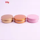 10 г пустые Заправляемый алюминиевый баночки из розового золота, серебра, металла, олова, Batom, крем, лосьоны, косметическая упаковка для поделок, 50 шт.