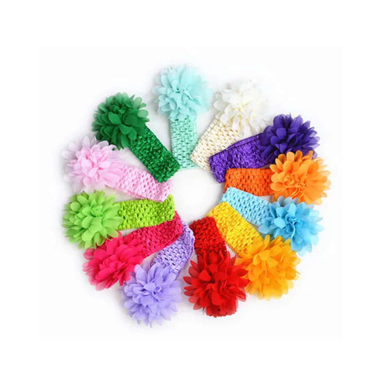 2 шт./лот детские вязаные эластичные резинки головная повязка для новорожденных