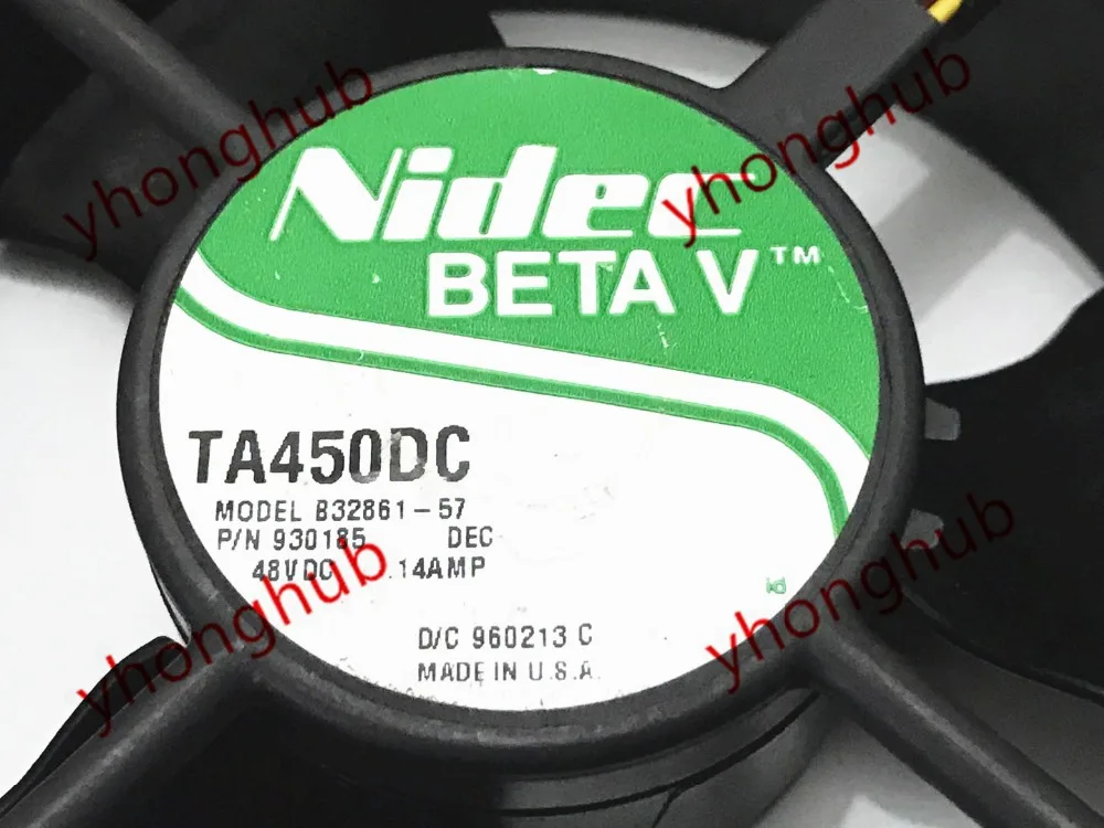 Серверный охлаждающий вентилятор Nidec B32861-57 DC 48V 0.14A 3 провода 120x120x38 мм - купить по