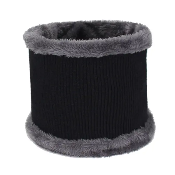 black scarf AETRUE зимние шапки Скалли зимняя шапка бини для мужчин женский шерстяной шарф головные уборы, Балаклава маска вязаная шапка вязаная - Цвет: black scarf