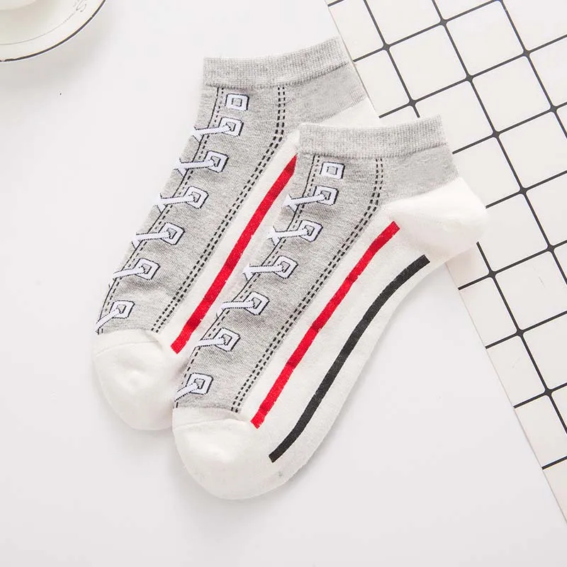 5 1 Pairs Funny Shoes Pattern Women Cotton Short Socks Harajuku Casual Summer Thin Ankle Socks Calcetines Mujer Brand New - Цвет: 5