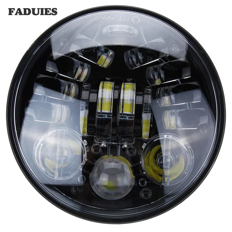 FADUIES черный 5,75 дюймов светодиодные фары для мотоциклов подходит 5,7" H4 фары для Harley sportsters XL XG XR VRSCD Dyna