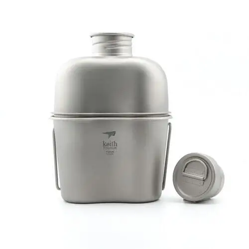 Keith Ti3060 титановая Военная бутылка для воды 1.1L+ 0.7L w/камуфляжная сумка