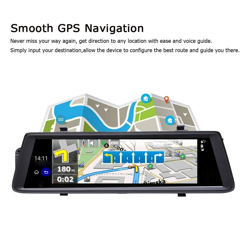 Автомобильный видеорегистратор 10 дюймовый сенсорный экран Android 5 0 GPS навигаторы