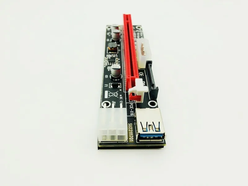 10 шт. PCI E Express Riser Card 1X к 16X удлинитель адаптер USB 3 0 кабель LED SATA 4Pin 6Pin разъем питания