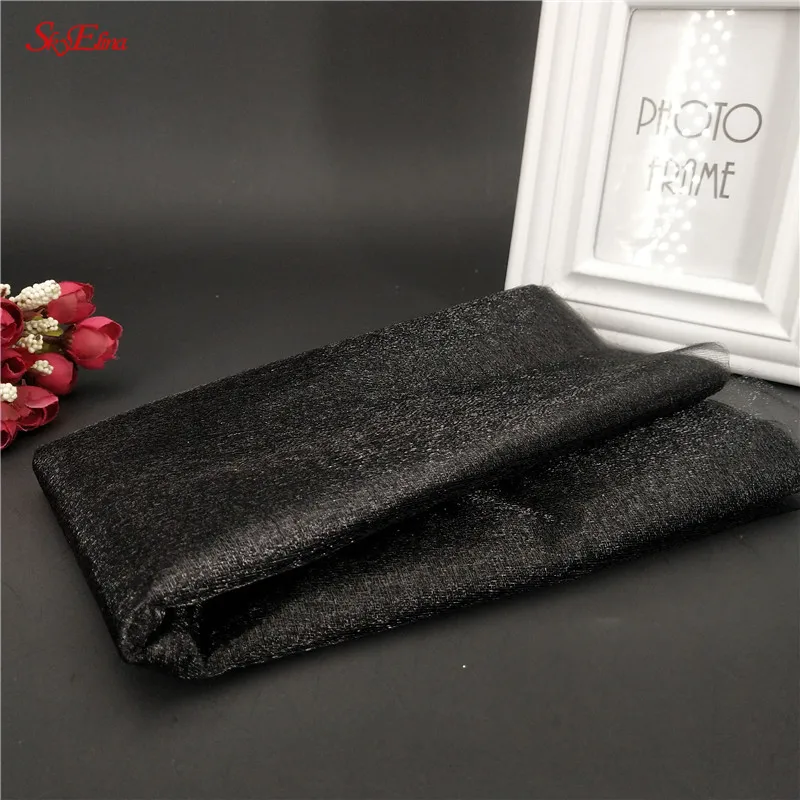 Black 5 м* 48 см, хит, тюль, Снежная пряжа, прозрачная органза, тюль в рулоне, ткань для свадьбы, вечеринки, дня рождения, украшения, год, романтика, 6Z - Цвет: Black