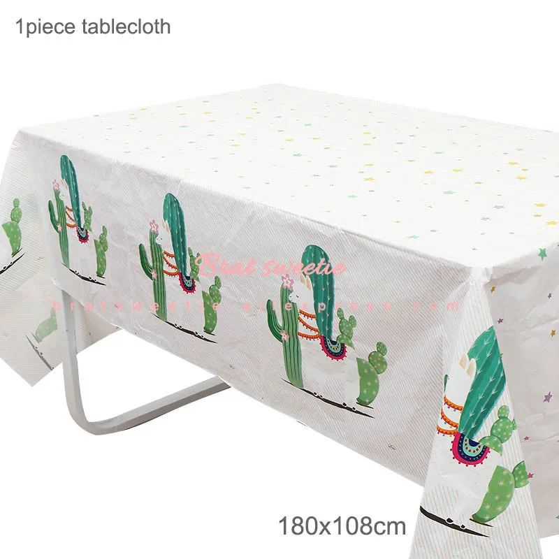 Llama tablecloth Лама Альпака тема Одноразовая бумажная тарелка скатерть фотобудка реквизит для дня рождения украшения детский душ принадлежности - Цвет: Llama tablecloth