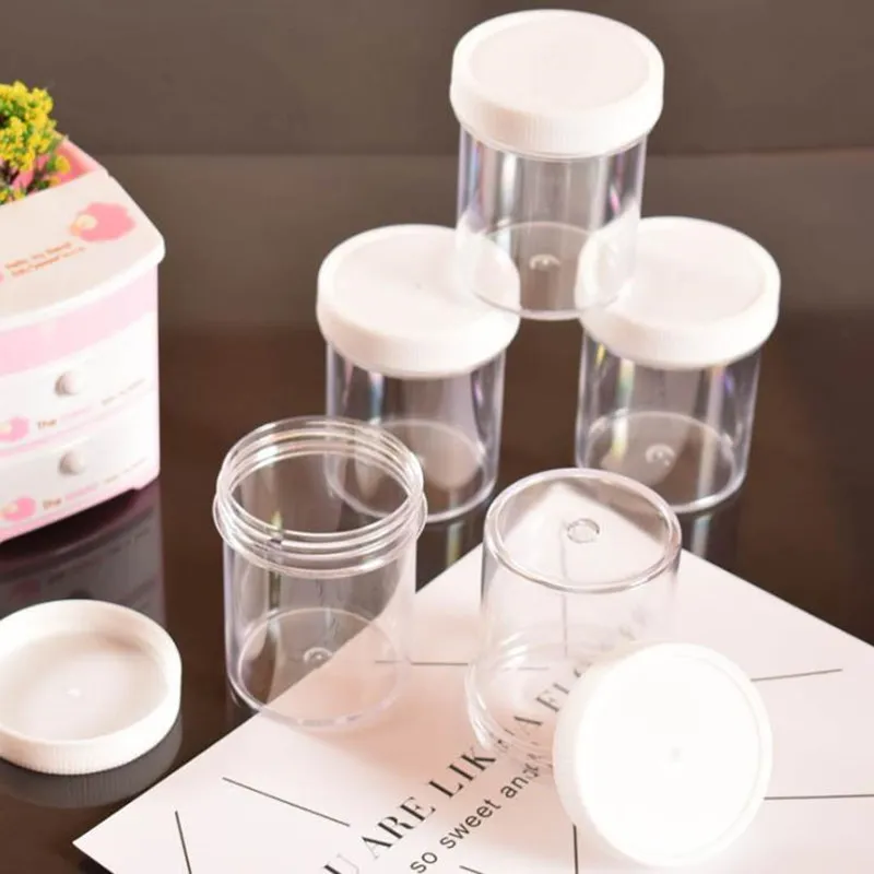 120 мл прозрачный круглый контейнер для бутылок с белыми крышками косметики еды