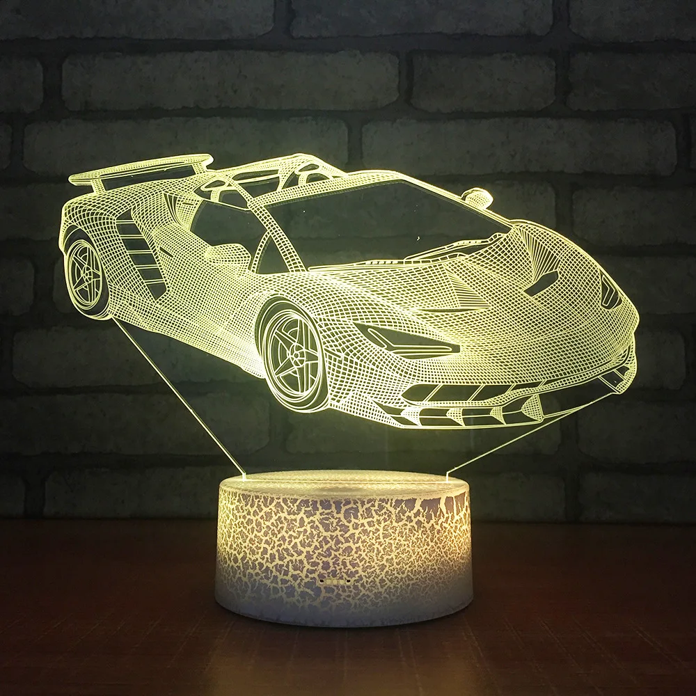 Автомобильная цветная 3d визуальная лампа с эффектом обесцвечивания Прямая