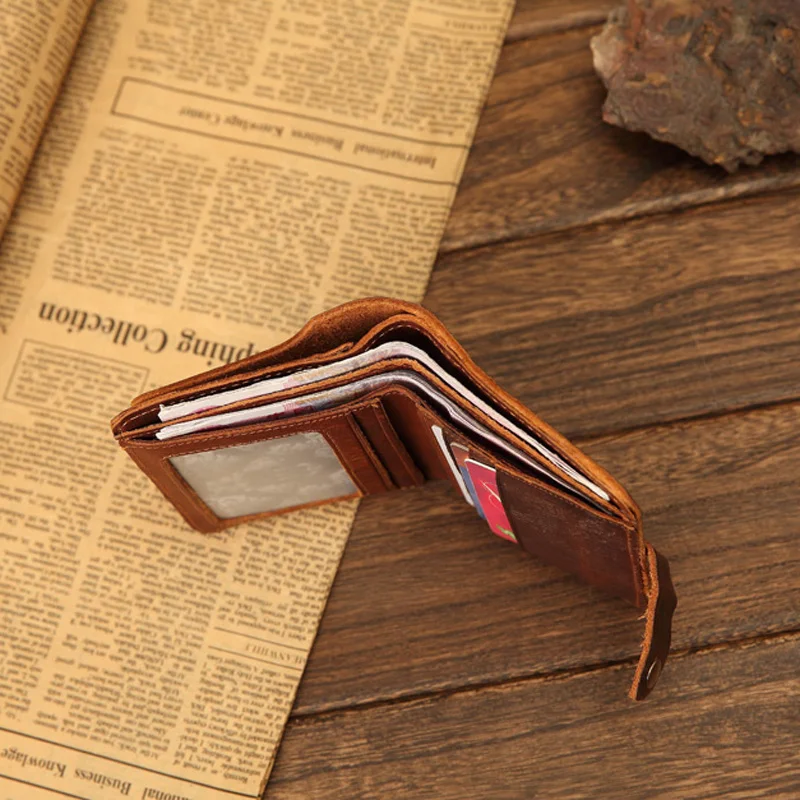 Винтажный Мужской кошелек IamVoid из натуральной воловьей кожи специальный дизайн