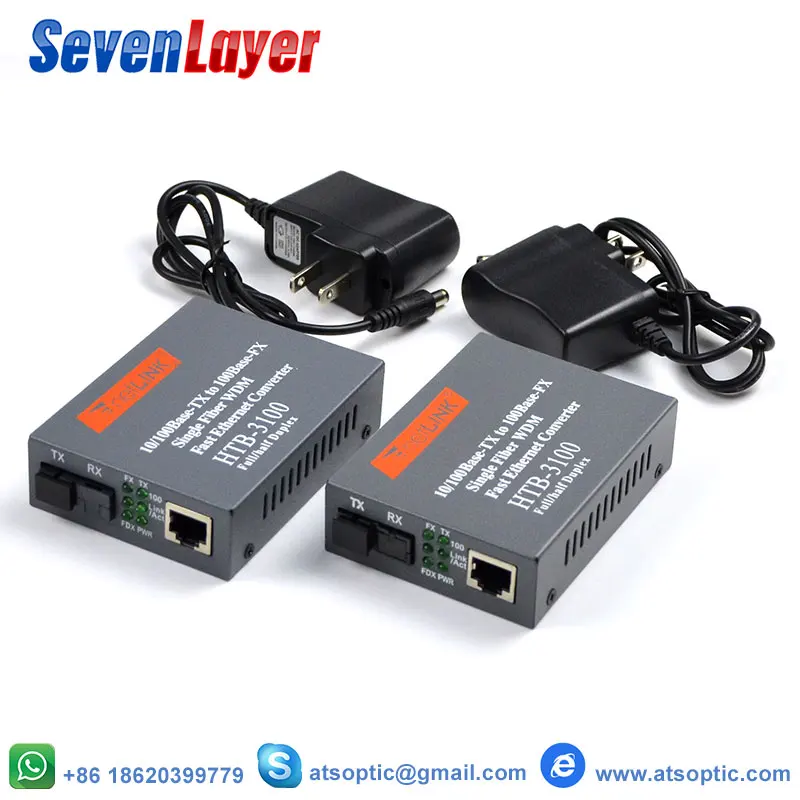 10/100 M Media Converter HTB 3100 Оптическое волокно Fiber Transceiver одного волокна 25 км SC одиночный