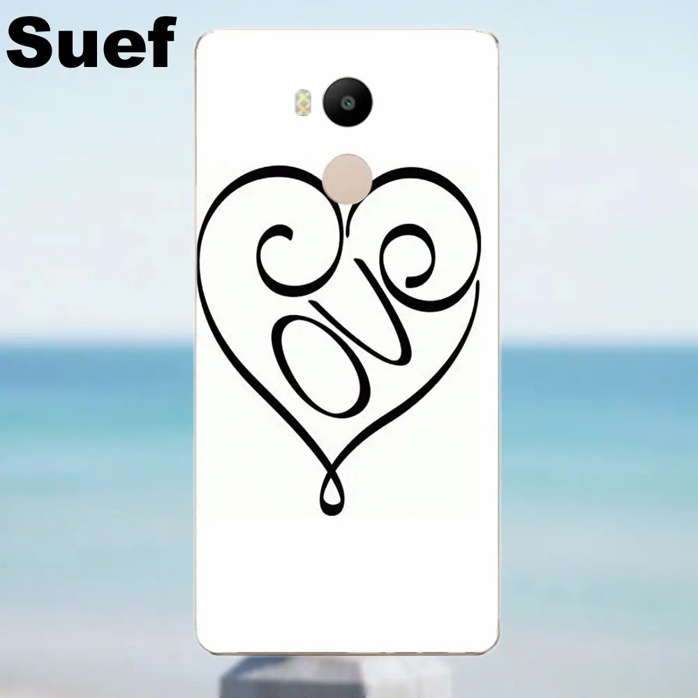 Suef TPU Модный Оригинальный для Xiaomi Redmi 4 3 3S Pro Mi3 Mi4 Mi4i Mi4C Mi5 Mi5S Mi Max Note 2 Love Heart Tattoo Art |