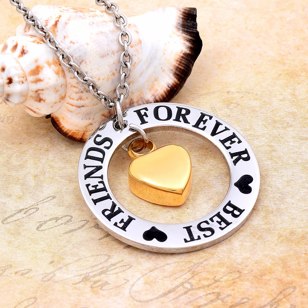 IJD9782 кулон в виде Круга жизни с надписью FOREVER BEST FRIENDS подходит к мини-урне для