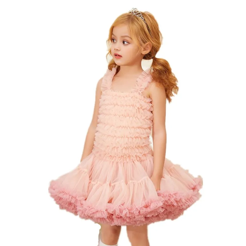 

Fashion girls tutu dress baby extra fluffy birthday party dress cute ball gown Ruffled bubble dress ballet dress