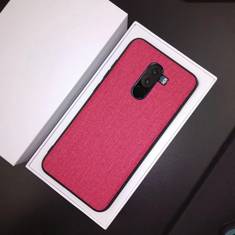 Чехол для Xiaomi Pocophone f1 Edition, тканевый жесткий чехол из поликарбоната, роскошный кожаный чехол в стиле ретро, мягкий чехол из ТПУ для Pocophone F1 poco F1