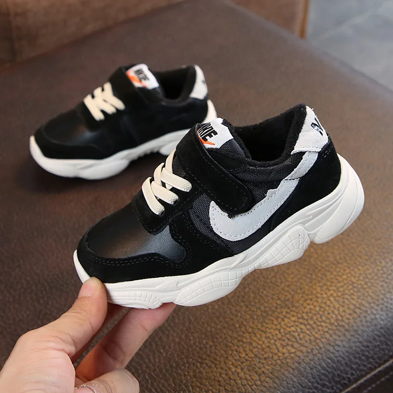 Brand Sport Kids Shoes 2018 New Warm Winter Boys Sneakers Casual Children's Tennis Shoe Black Beige Red 1 2 3 years | Детская одежда