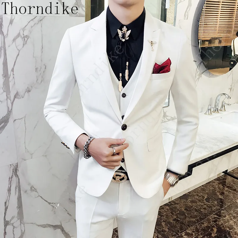 Свадебные костюмы для мужчин Thorndike из 3 предметов облегающие мужские официальные