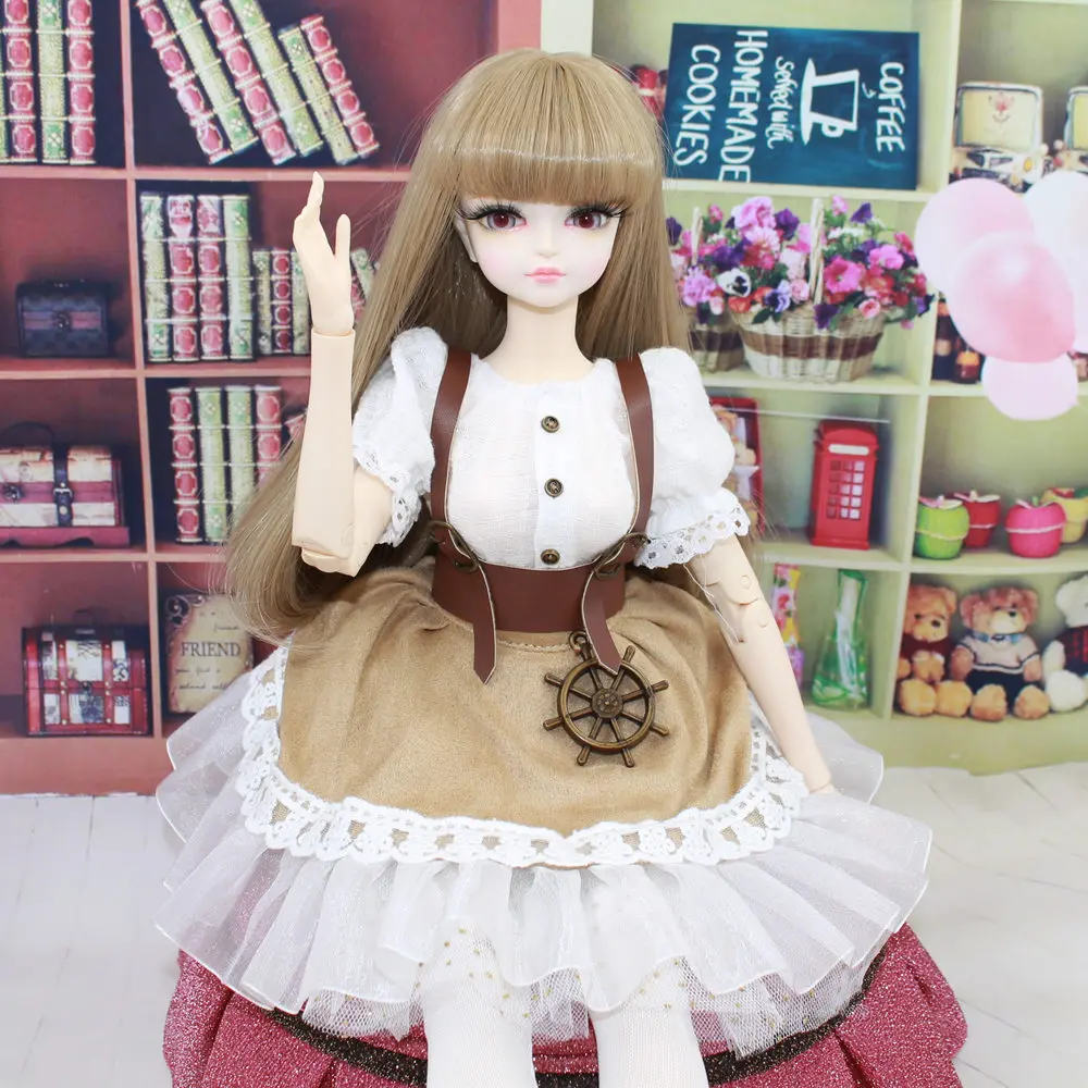 1/4 BJD 45 см Кукольное платье белая рубашка кружевной костюм принцессы с поясом