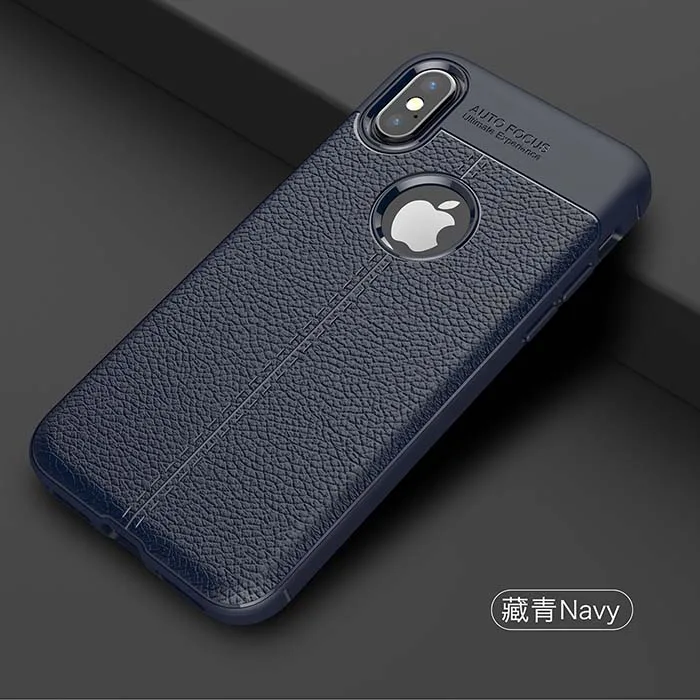 Кожаный чехол из ТПУ с автофокусом для iPhone 7, мягкий силиконовый чехол для iPhone XS, Xs, Max, 5, 5S, SE, 6, 6s, 7, 8 Plus, Роскошный чехол на заднюю панель