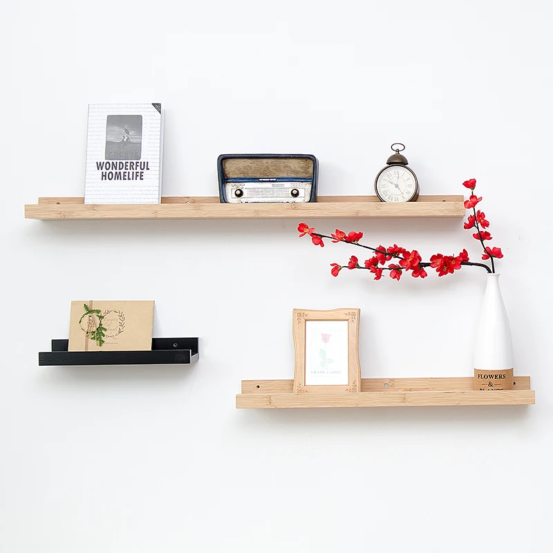 Бамбуковая настенная полка|wooden shelf|storage rackwall storage rack |