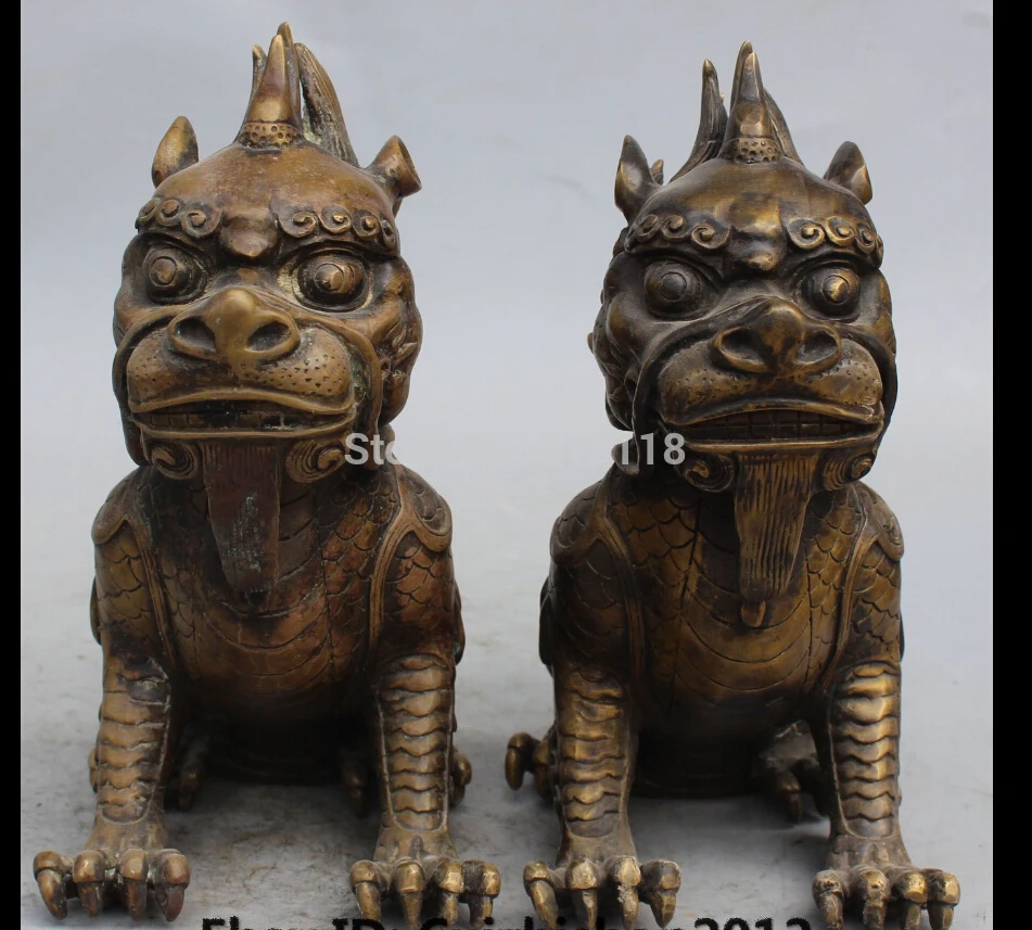 Быстрая Доставка 10 &quotКитайский Фэншуй Медь Зло Животных Дракон Kylin Цилинь