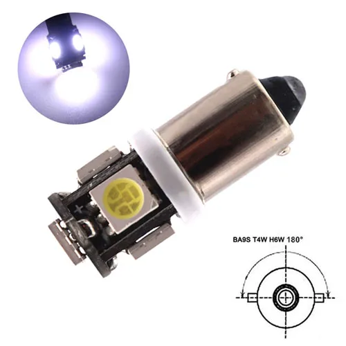 5SMD-Cold White 2 шт. BA9S автомобильный интерьерный светильник светодиодный светильник Canbus лампы без ошибок 5 SMD 5050 T4W H6W 233 12V DC Авто Клин маркер - Испускаемый цвет: 5SMD-Cold White