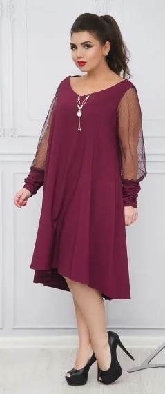 Женское платье большого размера, Сетчатое вечернее платье, 5XL 6XL, большие размеры, свободное летнее платье, повседневное черное пляжное платье для женщин vestidos - Цвет: Фуксия