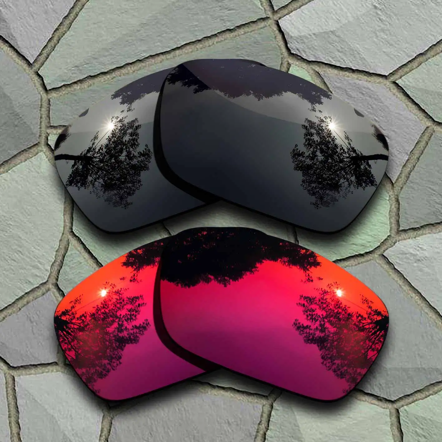 Black-Violet Red Солнцезащитные очки поляризованные Сменные линзы для топливных элементов Oakley - Цвет линз: Black-Violet Red