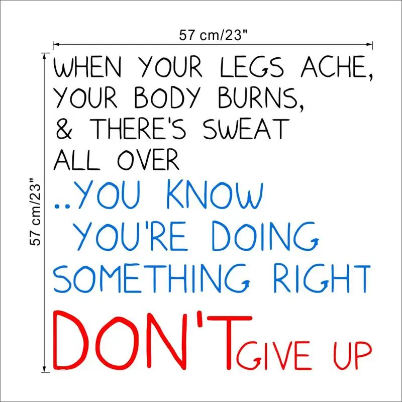 

Don't Give Up When You Ache inspiring quotes Wall Stickers Decals Vinyl Removable hospital Murals