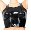 Латексный жилет с поясом, одежда для тела с большой грудью, сексуальный бюстгальтер, топ, жилет, чашка w, D, натуральный красный цвет