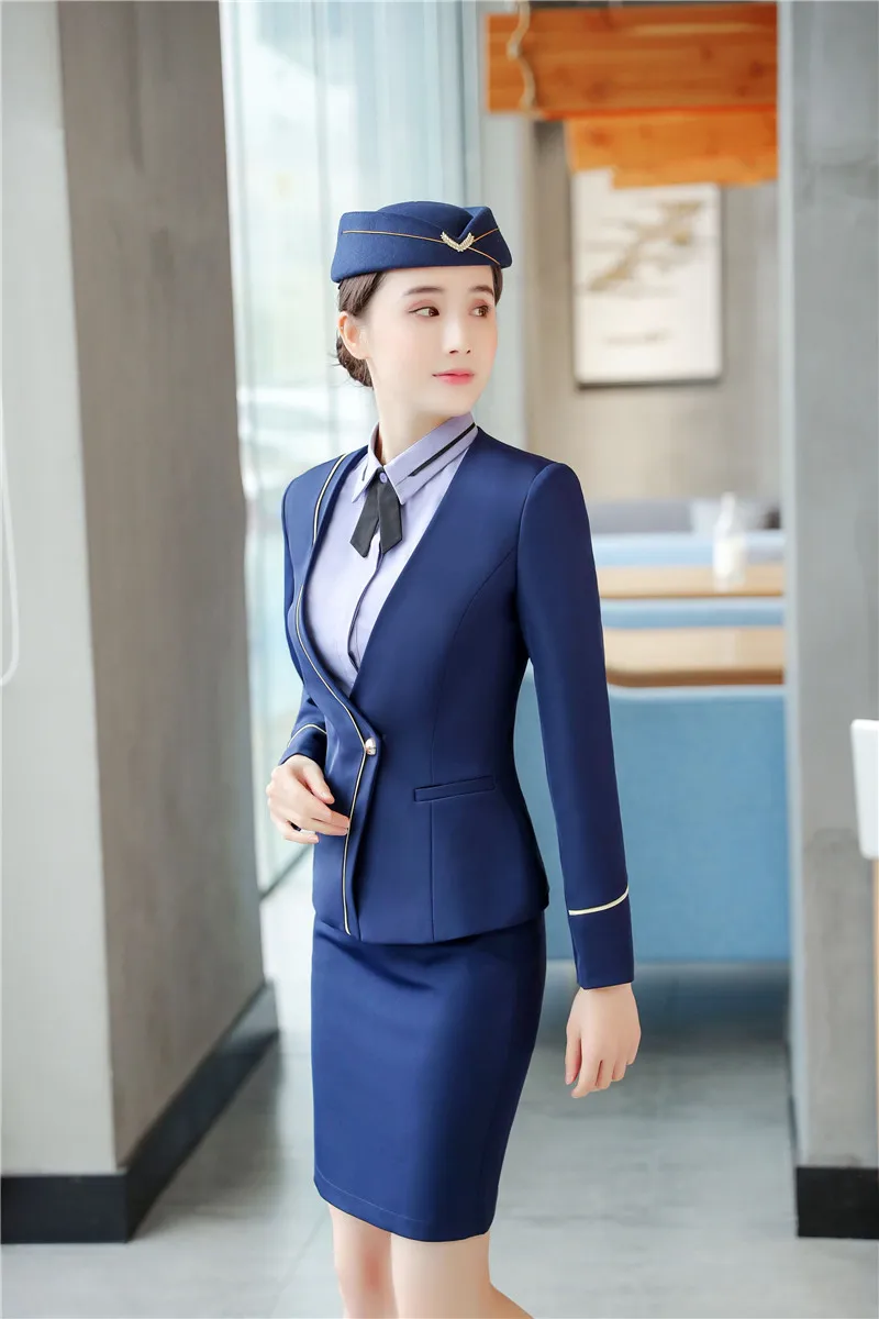 

Formal Women Business Suits with Skirt and Jackets Sets Blazer Elegant Office Ladies Work Uniforms OL Styles Blazers Plus Size