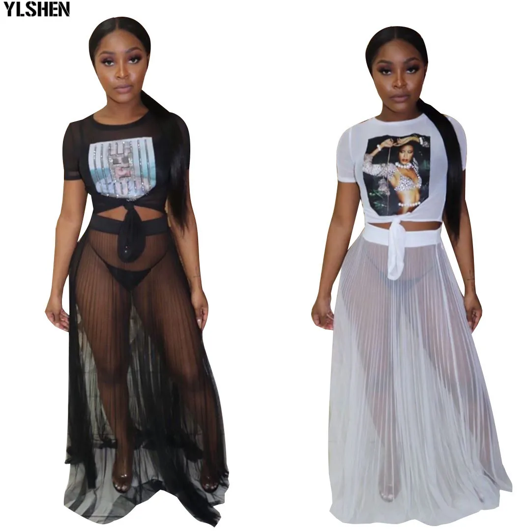 Африканские платья для женщин Юбка в африканском стиле Сетчатая прозрачная