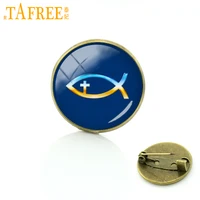 tafree best deals ever steam punk badges christian fish symbol with crucifix brooches pins jewelry gifts for best friends c852