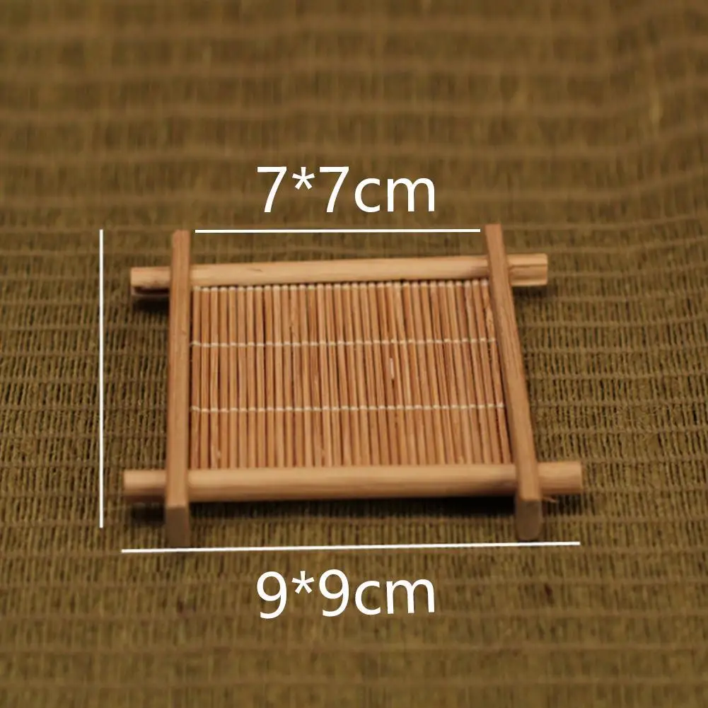 7 x 7cm Бамбуковые чашки коврик блюдо горшок колодки Набор деревянных подставок кухонные аксессуары подстилка подстаканник теплоизоляция соус - Цвет: 7 x 7cm