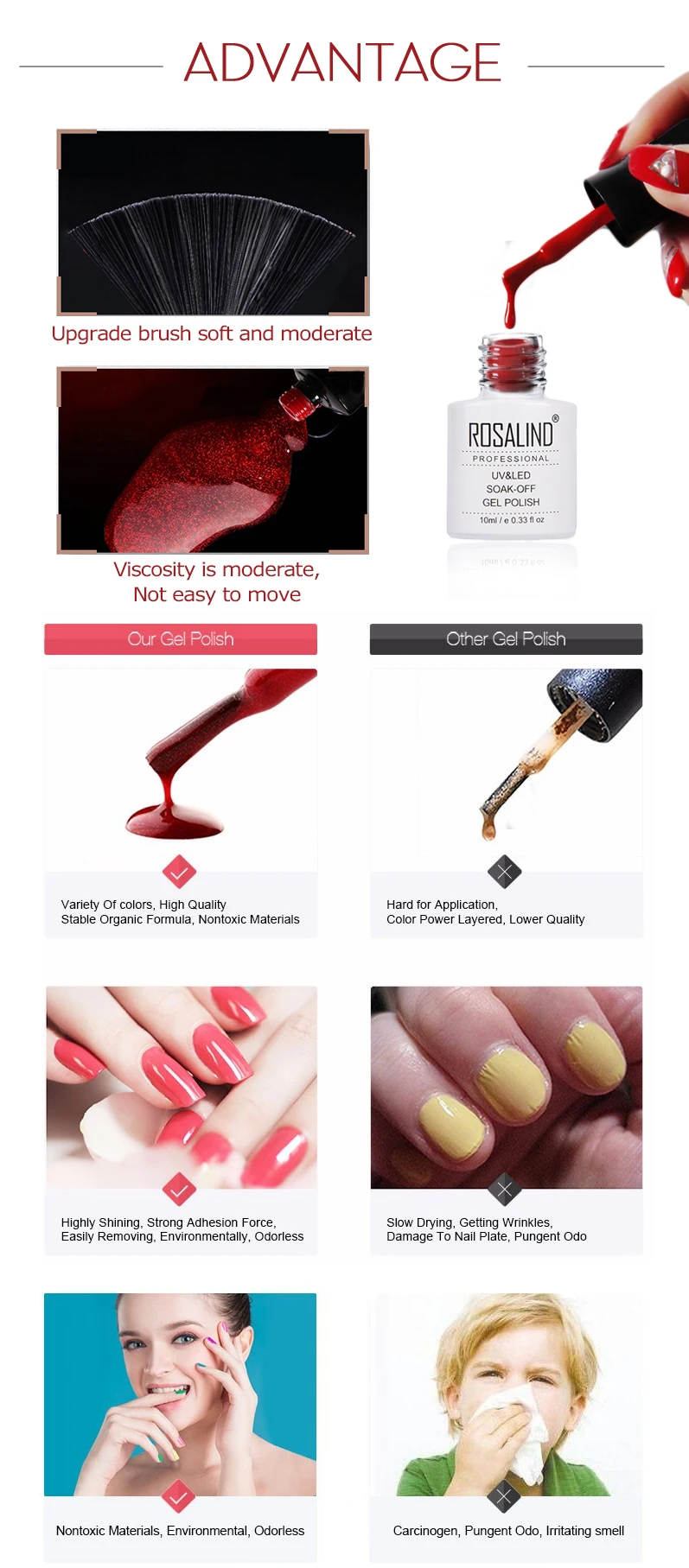 Розалинд гель 1 s 10 мл Кофе Цвет серии гель лак для ногтей Nail Art Гель Лаки для наращивания ногтей нужно Базовый Топ Дизайн Маникюр