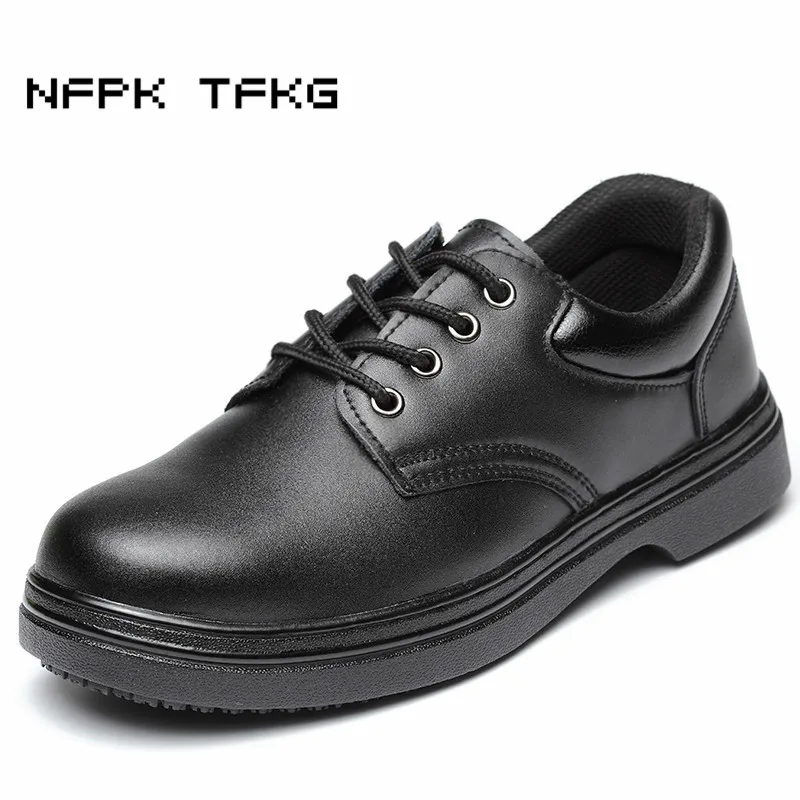 

men fashion large size black steel toe cap work safety shoes kitchen hotel cook chef shoe tooling security boots protection male