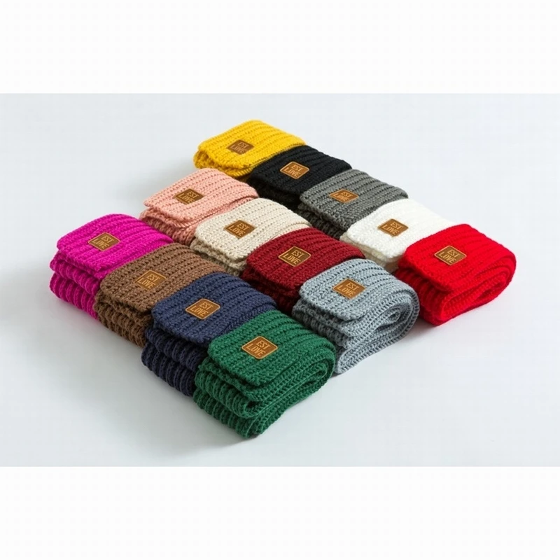 

2018 Hot Fashion Lovely Autumn Winter Boys Girls Baby Kid Solid Scarf Warm Knitted Scarves 1PC Women Scarf