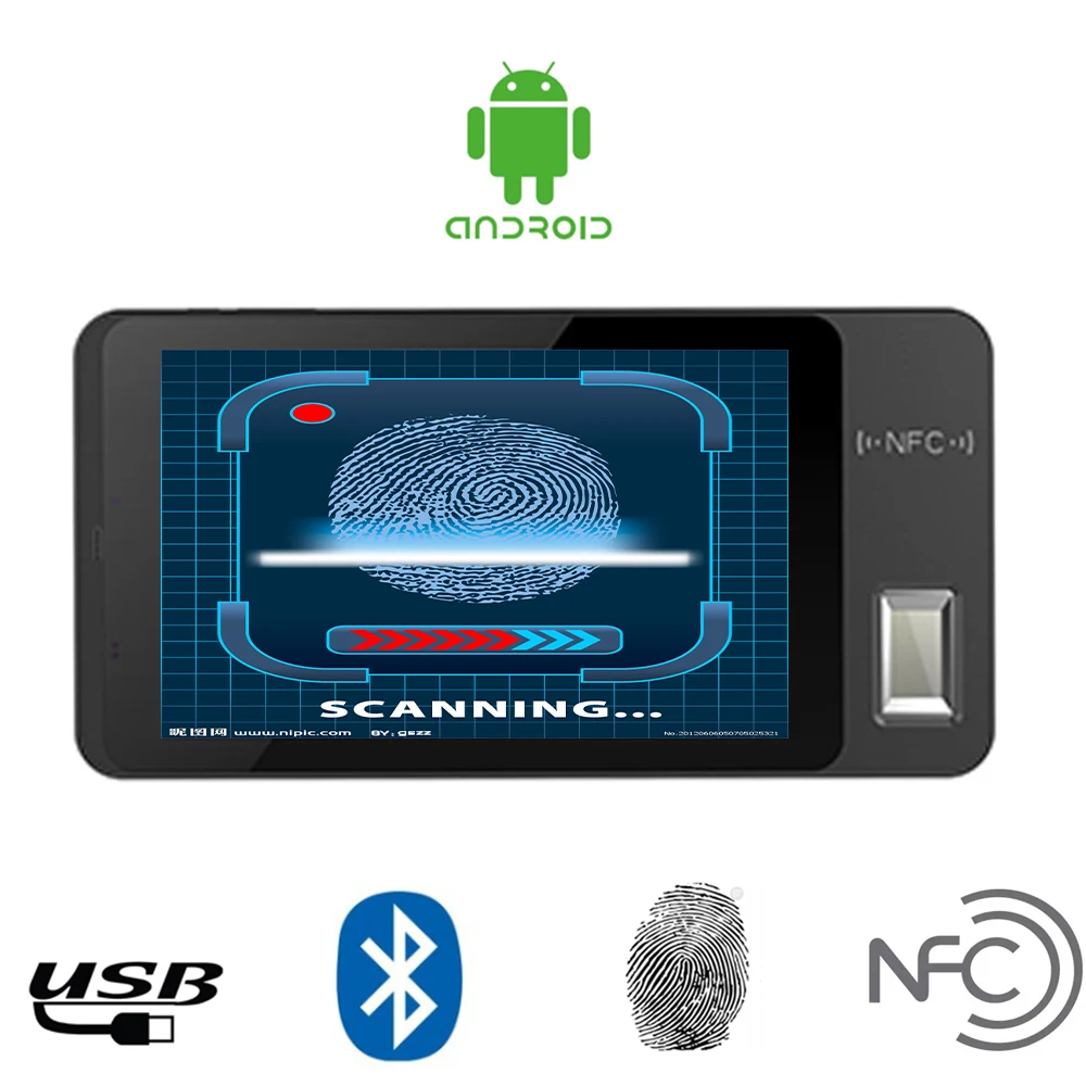 7 дюймовый Android сканер отпечатков пальцев с NFC кард ридером Портативный Ручной