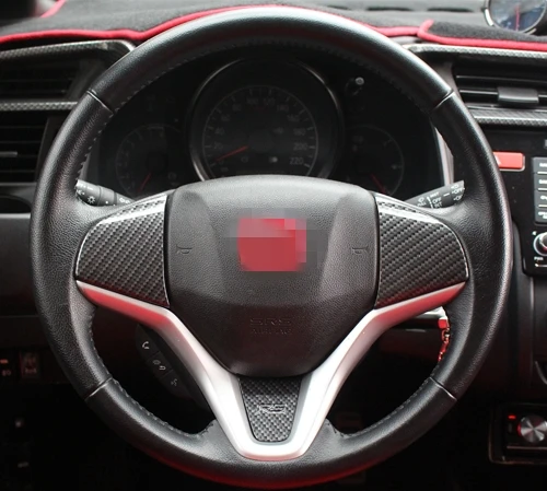 Автомобильные хромированные аксессуары из АБС-пластика для HONDA FIT JAZZ-, 1 шт., автомобильные наклейки на руль, u-образный декоративный чехол с блестками - Цвет: as picture