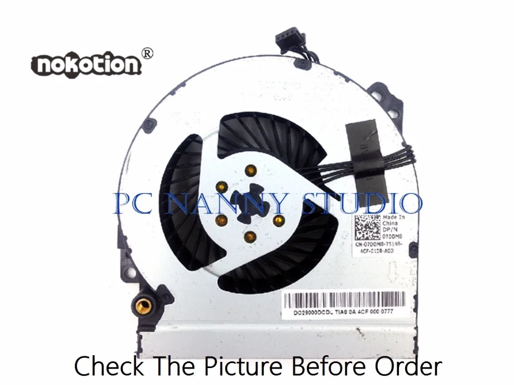 NOKOTION для Dell M6800 DC28000DCVL 07DDM8 охлаждающий вентилятор Cpu кулер рабочий б/у|cpu cooler|fan cpu
