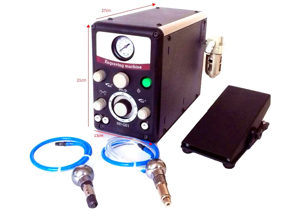 

Double ended jewelry engraving tools Graver Pneumatic engraving machine with 2 handpiece for jewelry tools