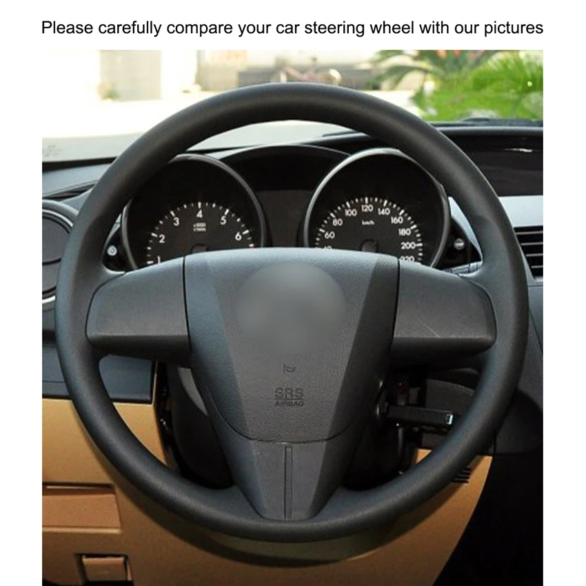 Hand-stitched Black PU Artificial Leather Car Steering Wheel Cover for Mazda 3 Axela 2008-2013 CX-7 CX7 2010-2016 5 | Автомобили и