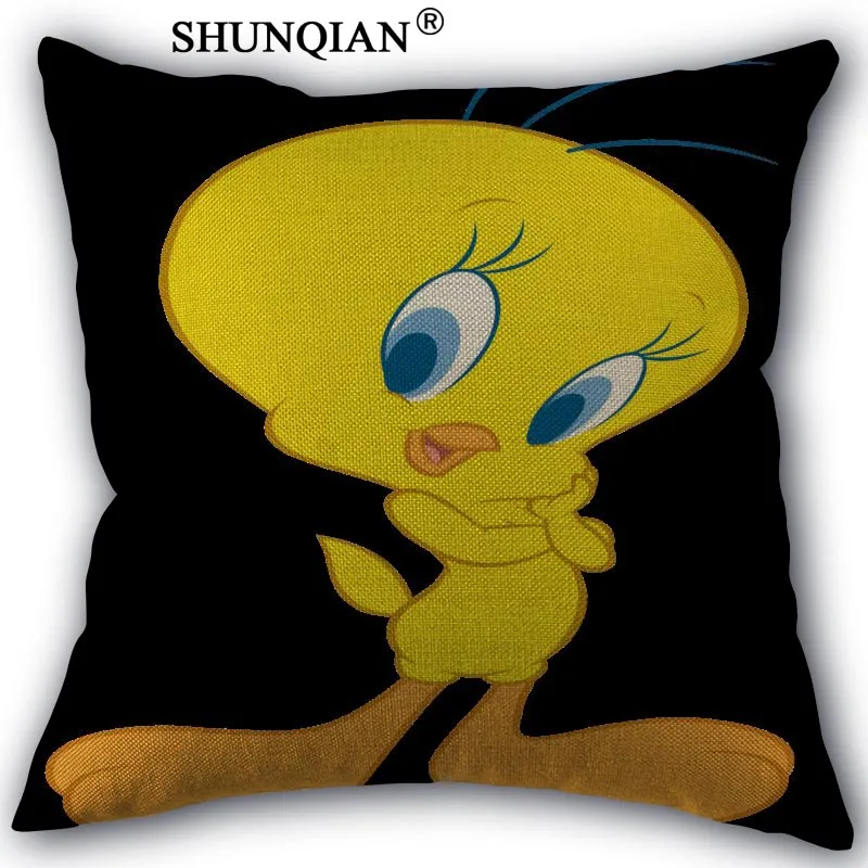 Домашний чехол для подушки чехлы Tweety хлопковое белье с птичкой наволочка кровать