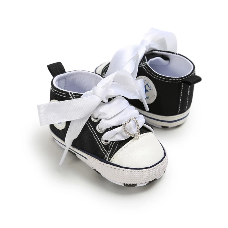 

Lace Canvas Classic Sports Sneakers Newborn Baby Boys Girls First Walkers Shoes Infant Toddler Soft Sole Anti-slip Baby Shoes