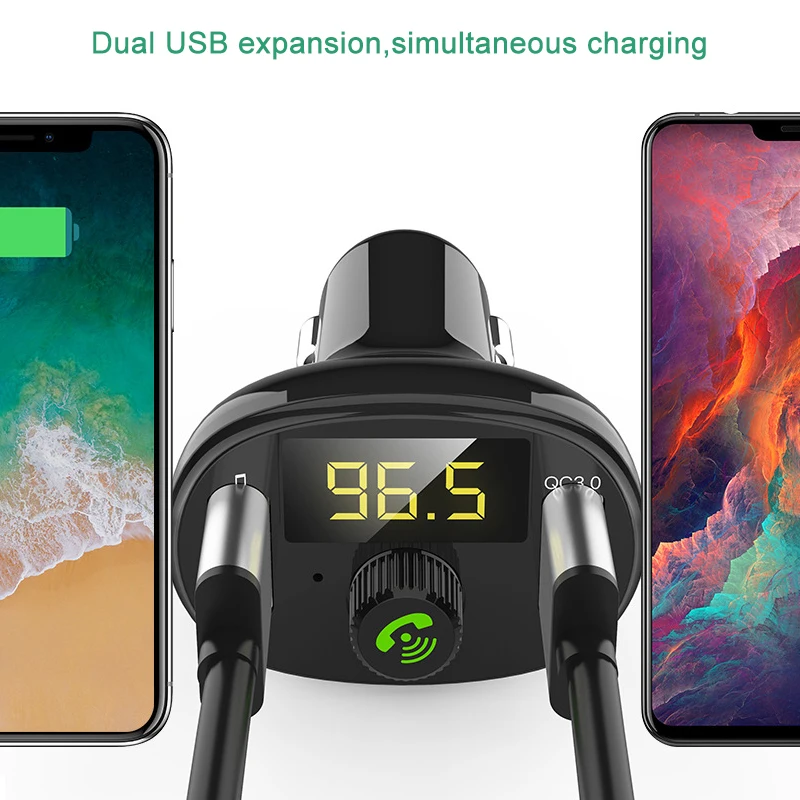Автомобильный mp3 плеер Bluetooth USB музыкальный fm-передатчик Громкая связь ЖК-прикуриватель зарядное устройство двойной аккумулятор напряжение авто аксессуары