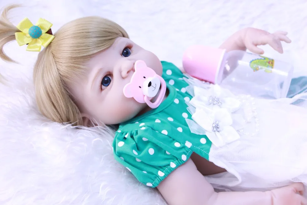 Куклы Reborn girl 22 дюйма 55 см полностью силиконовые куклы reborn baby светлые волосы